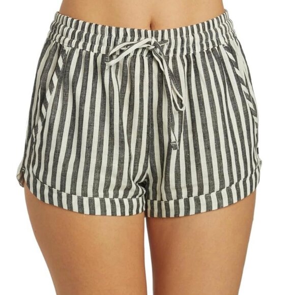 Hurley Womens Herringbone Dolphin Hem Casual Walking Linen Shorts (M) NWT! - Picture 1 of 11